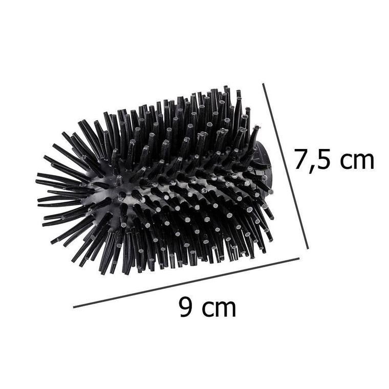 Zapasowa końcówka do szczotki toaletowej, czarny, silikonowa, ∅ 7.5 cm