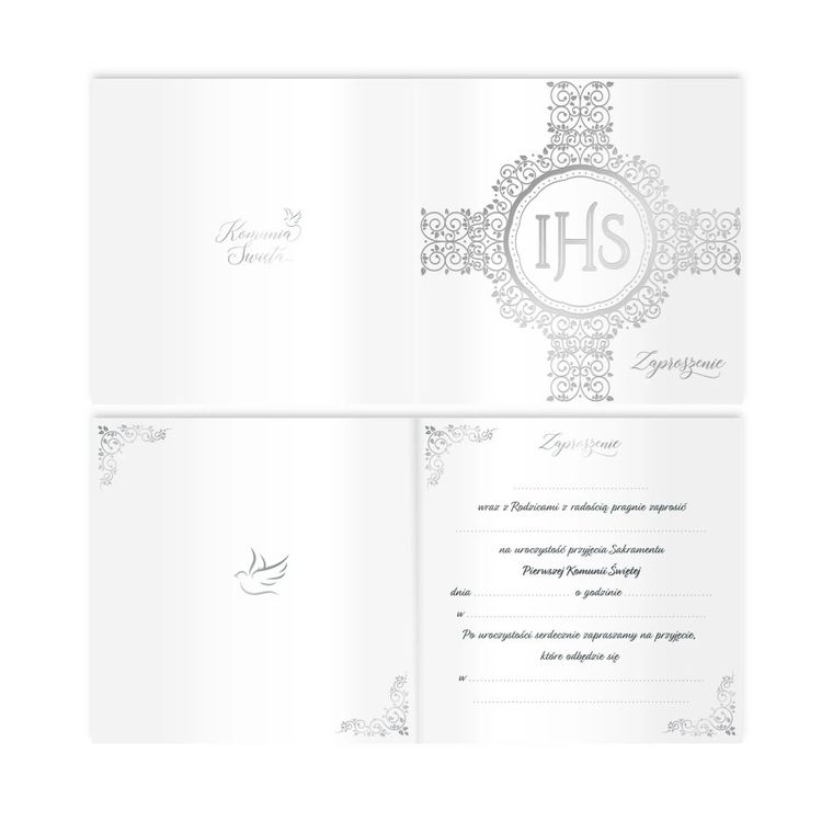 Zaproszenia na komunię, IHS
