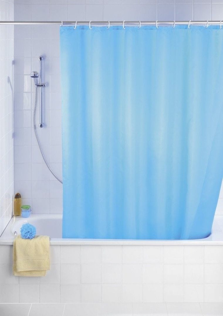Zasłona prysznicowa, jasnoniebieska, 180-200 cm