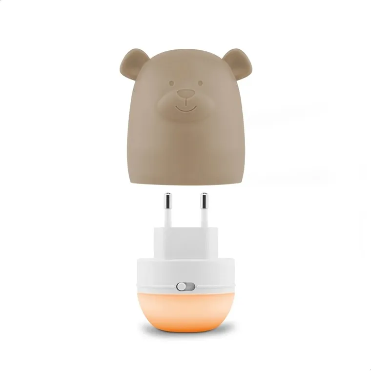 Zazu, Benny, lampka nocna dla dzieci do kontaktu, taupe