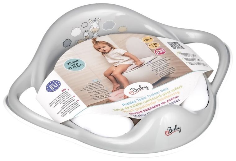 Zebra, miękka nakładka na sedes, szara