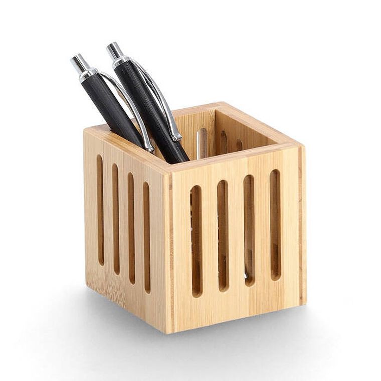 Zeller, bambusowy pojemnik na długopisy, 8-8-8 cm