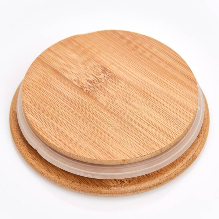 Zeller, ceramiczny pojemnik, Stripes, z bambusową pokrywką, 580 ml