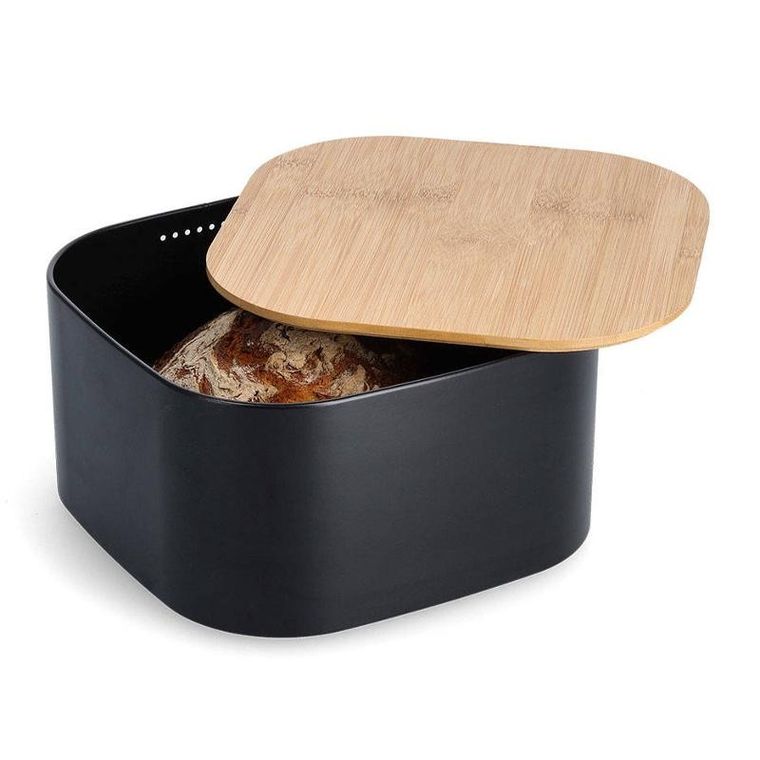 Zeller, chlebak metalowy z bambusową pokrywką, 26,5 cm