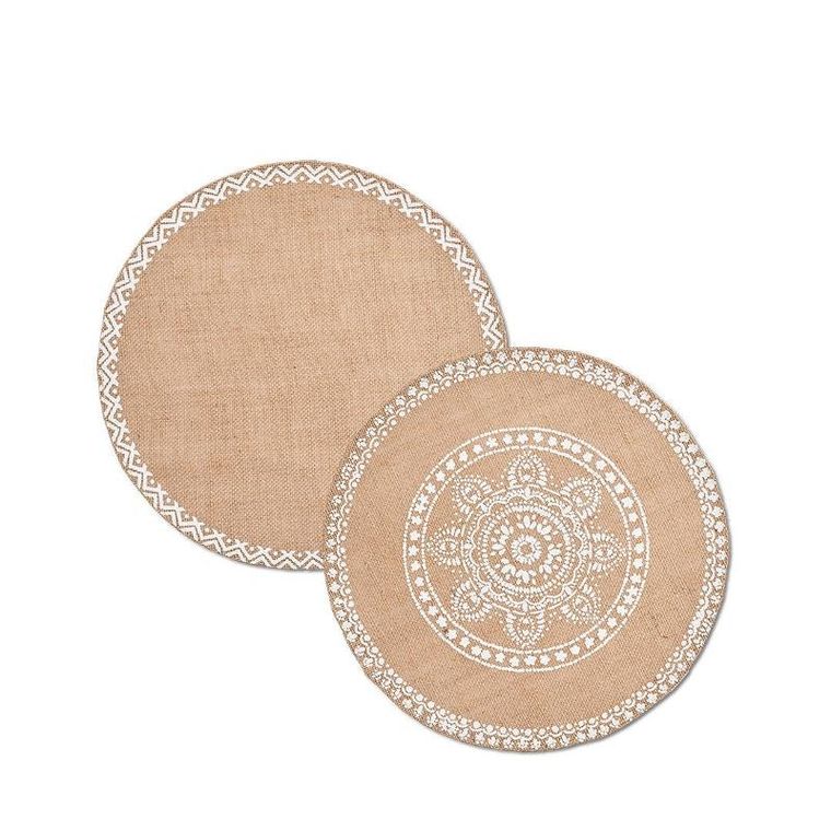 Zeller, Ethno, jutowa podkładka na stół, średnica 38 cm