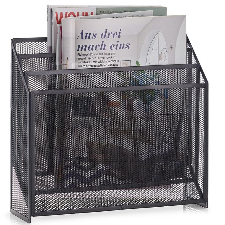 Zeller, gazetnik z metalu, stojak na gazety i czasopisma, organizer na prasę.