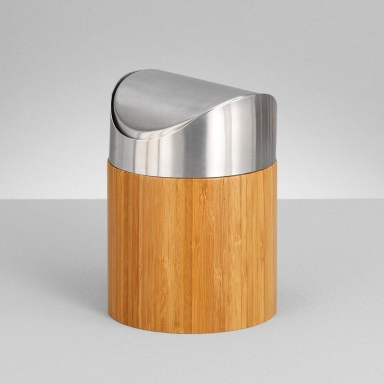 Zeller, kosz łazienkowy mini bamboo, pojemnik na śmieci