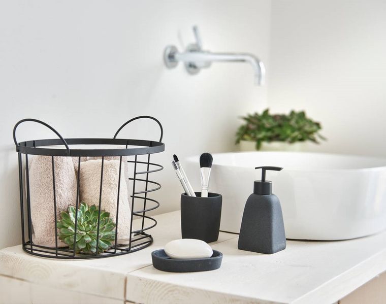 Zeller, koszyk metalowy, czarny, 35-23,5-23 cm