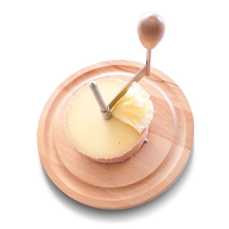 Zeller, krajalnica do sera, drewniana deska z kloszem