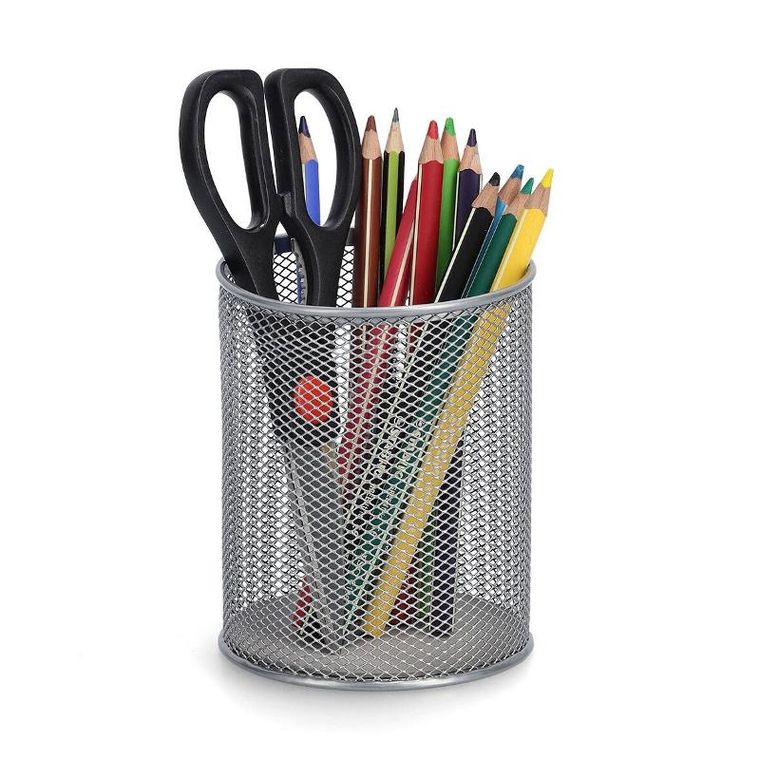 Zeller, kubek na przybory biurowe z metalowej siatki, Ø11 cm
