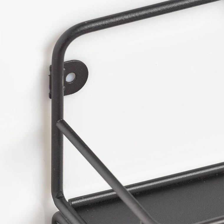 Zeller, metalowa półka ścienna z drewnianymi haczykami