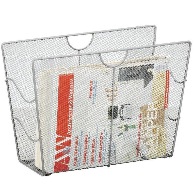 Zeller, metalowy gazetnik, szary