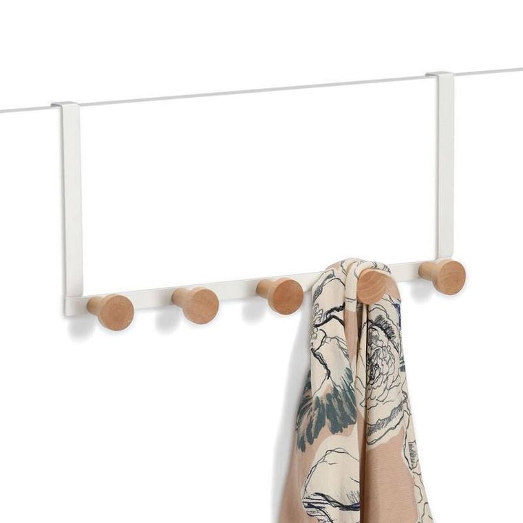 Zeller, metalowy wieszak na drzwi, 5 haczyków