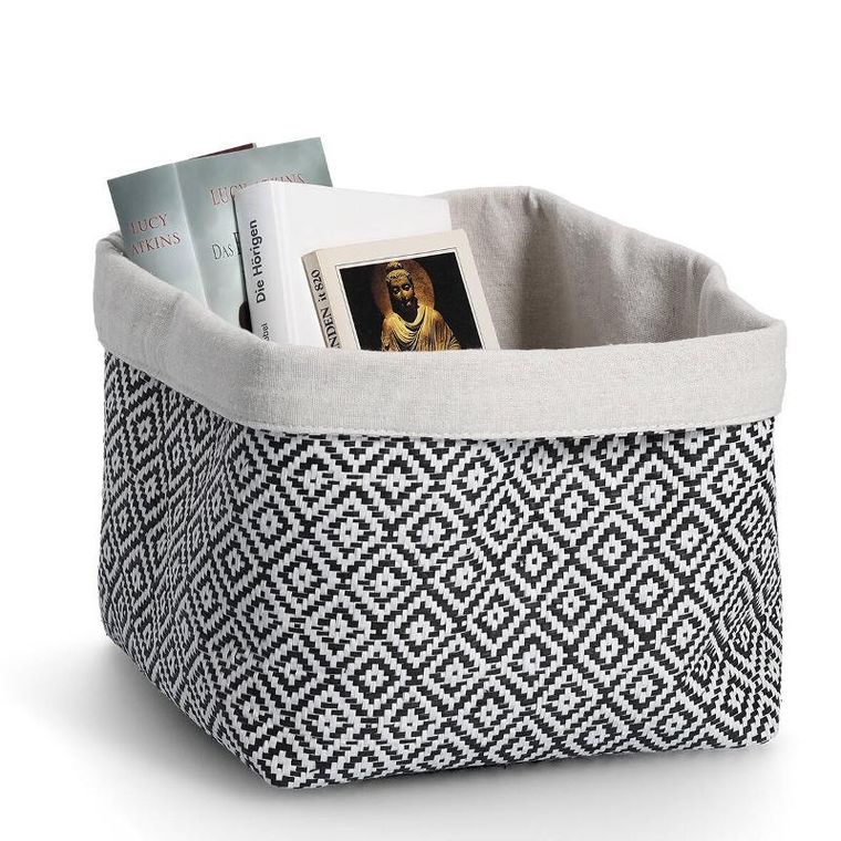 Zeller, Mosaic, koszyk do przechowywania z bawełny i papieru, 28-28-28 cm
