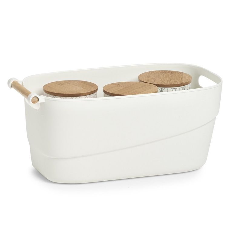 Zeller, organizer na akcesoria łazienkowe, 40-21,5-18 cm, biały