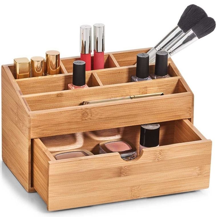 Zeller, organizer na kosmetyki, akcesoria biurowe, 7 przegródek, bambusowy