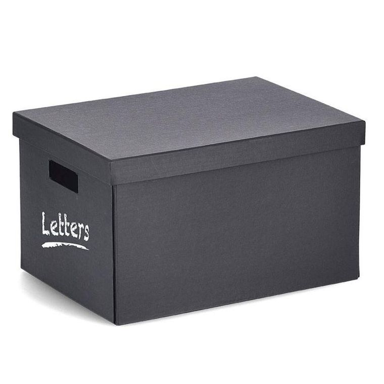 Zeller, pojemnik do przechowywania z pokrywką, karton z recyklingu, 25-35-20 cm