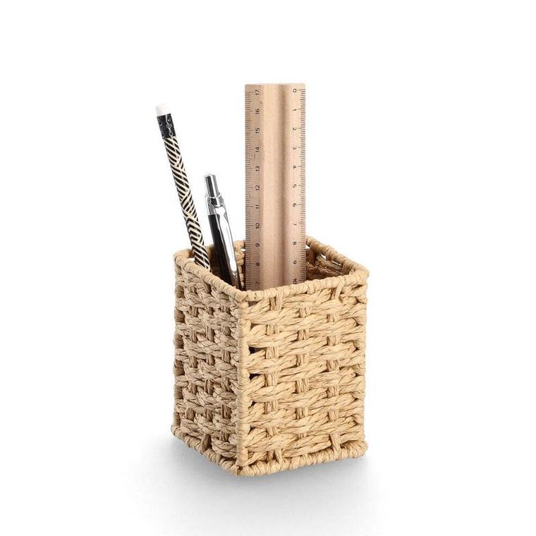 Zeller, pojemnik na długopisy z papierowej plecionki 8-8-10,7 cm