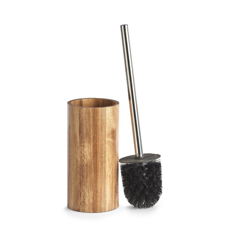 Zeller, pojemnik na szczotkę WC + szczotka, drewno akacjowe