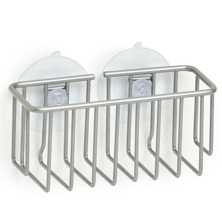 Zeller, półka kuchenna na akcesoria do zmywania, z przyssawkami, metalowa