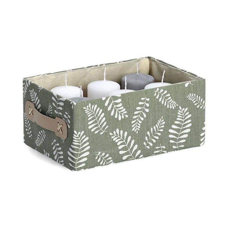 Zeller, pudełko do przechowywania z pokrywką, bawełniane, motyw liści