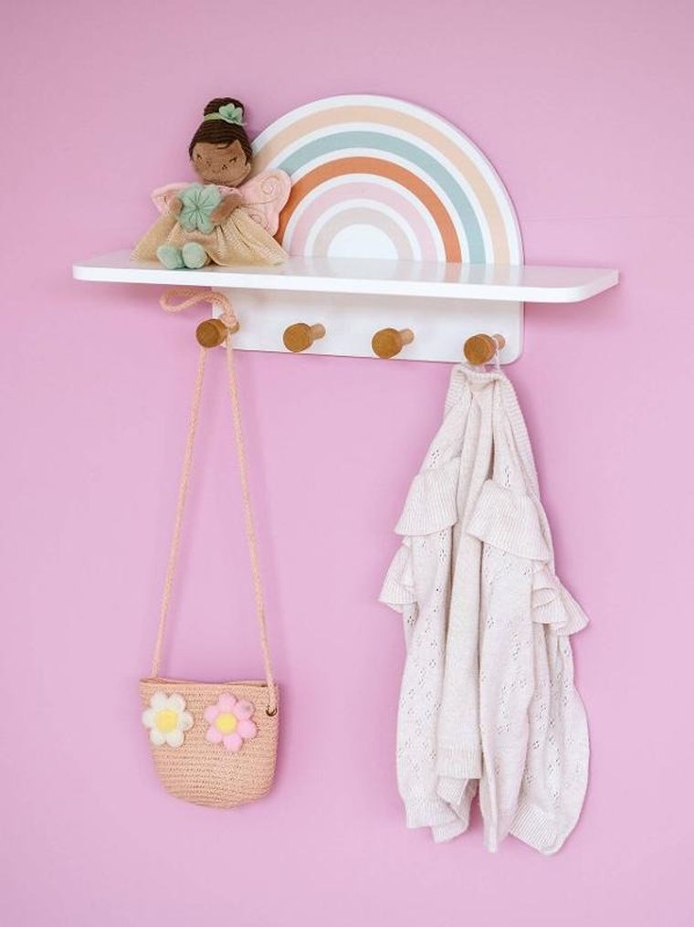 Zeller, Rainbow, wieszak ścienny z półeczką