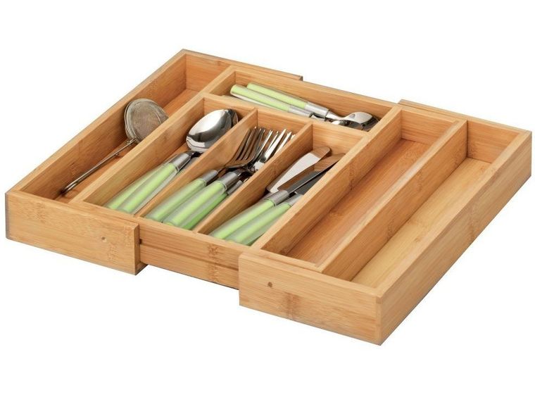 Zeller, rozsuwany pojemnik na sztućce, wkład do szuflady, 29-40-33-5 cm