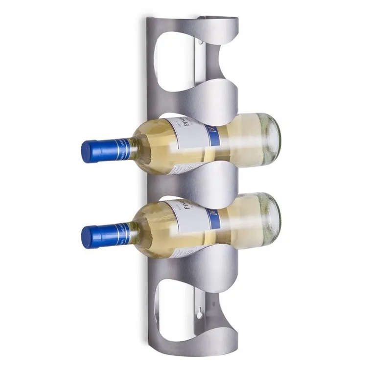 Zeller, ścienny regał na wino, 4 butelki, stal nierdzewna