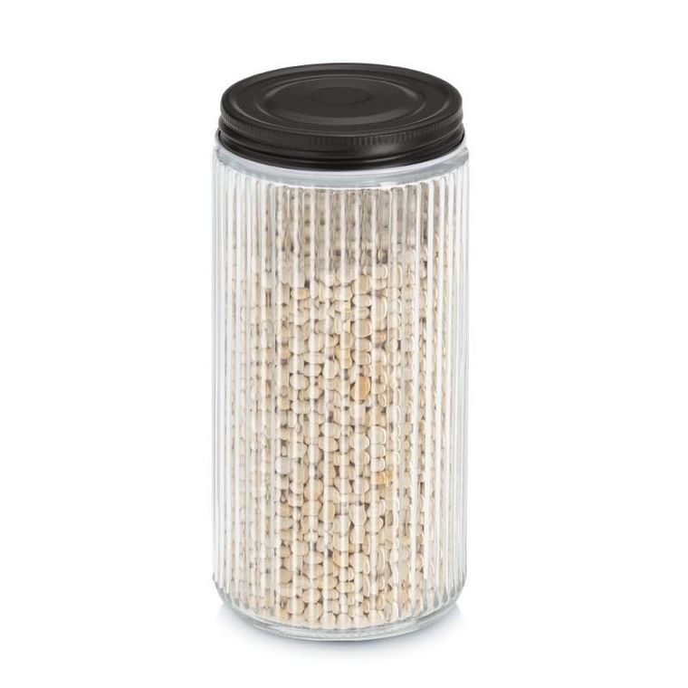 Zeller, słoik z metalową pokrywką, Kitchen essentials, ryflowane szkło