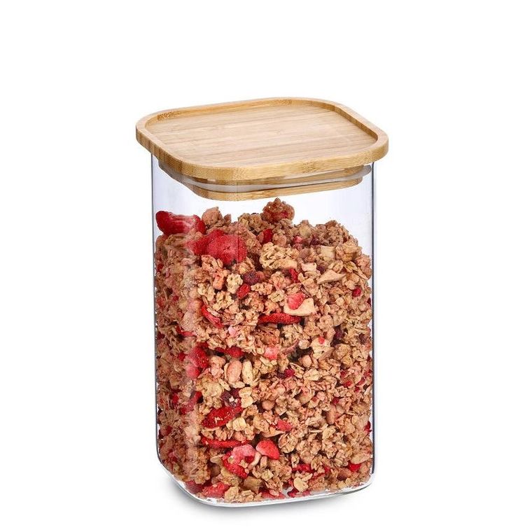 Zeller, słoik z pokrywką bambusa, 1400 ml, 11-11-17,7 cm