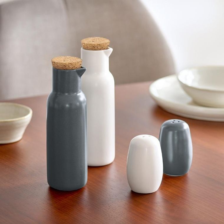 Zeller, solniczka i pieprzniczka ceramiczne, black&white