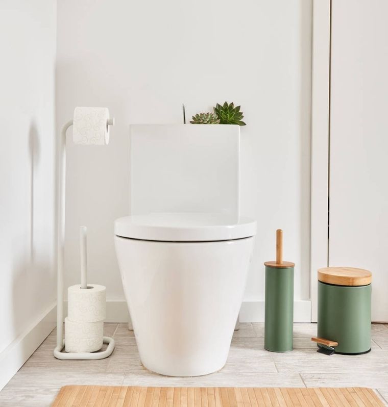 Zeller, stojak na papier toaletowy, biały, metalowy