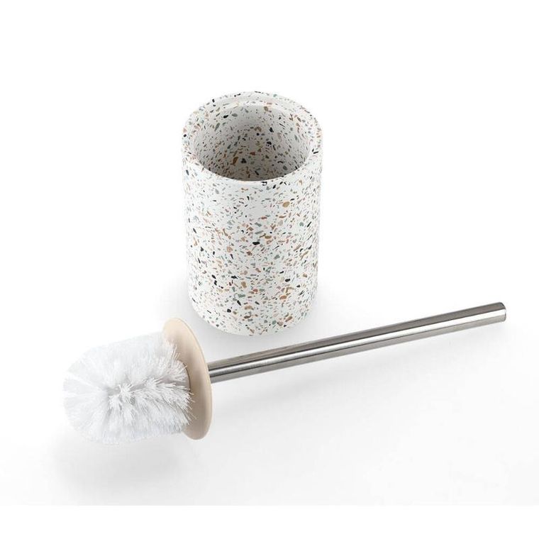 Zeller, szczotka wc z cementowym pojemnikiem terrazzo, ø 10,3 cm