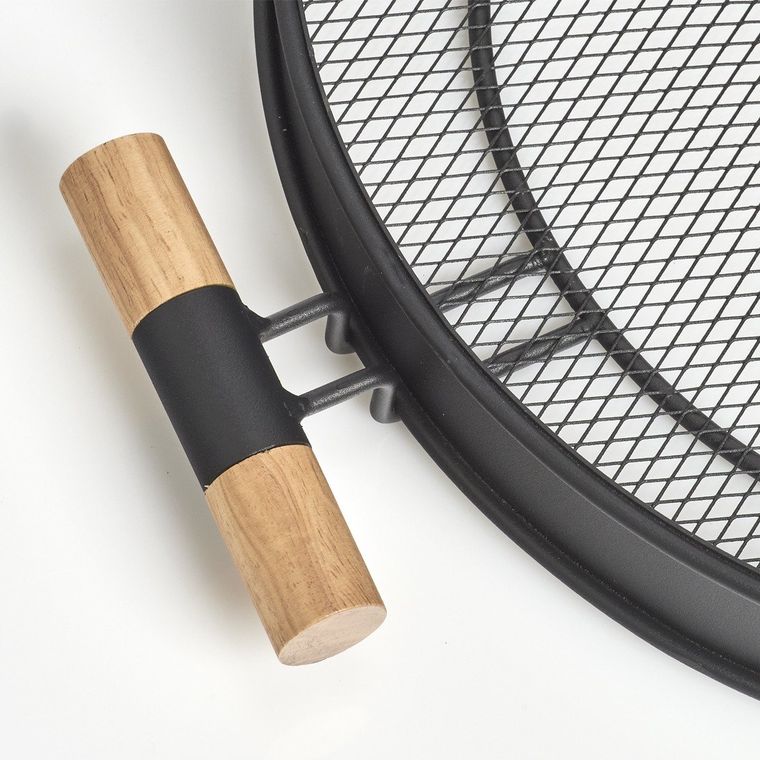 Zeller, taca metalowa z uchwytami, struktura siatki, Ø 48 cm, czarna