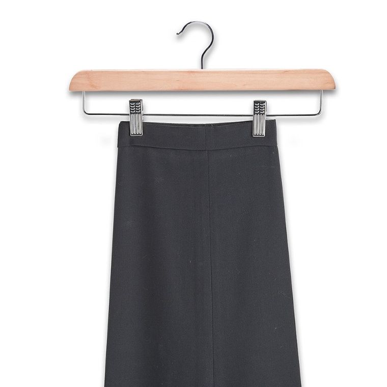 Zeller, wieszak drewniany z klipasami na spódnice, 1 szt.