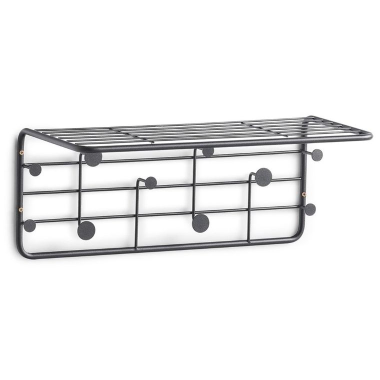 Zeller, wieszak na ubrania z półką, 10 haczyków, metalowy