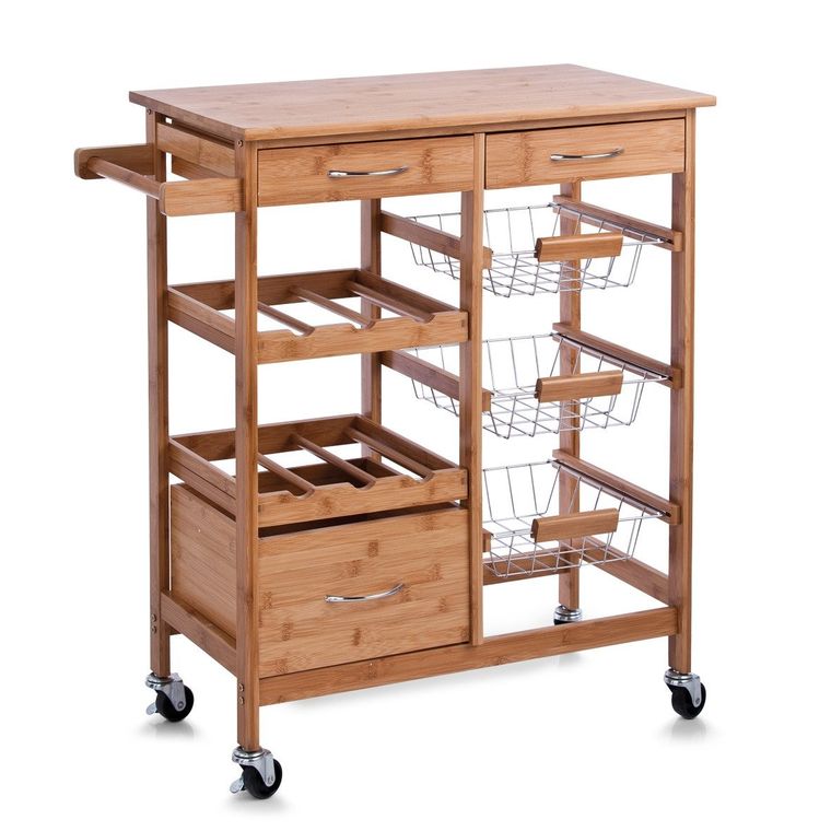 Zeller, wózek kuchenny, mobilna szafka, drewno bambusowe