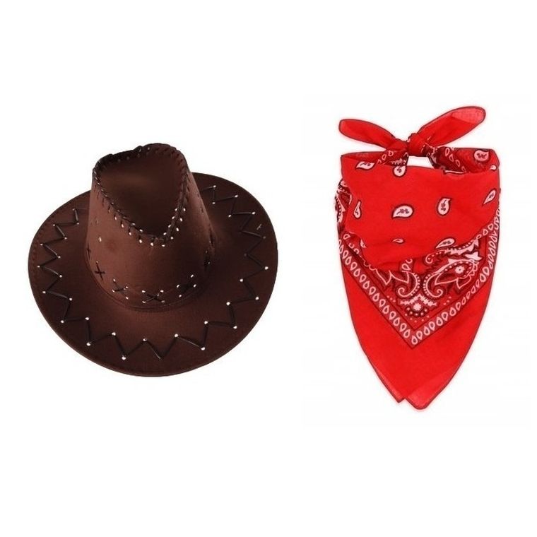 Zestaw kowboja, bandanka z kapeluszem