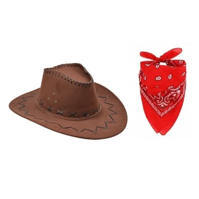Zestaw kowboja, bandanka z kapeluszem