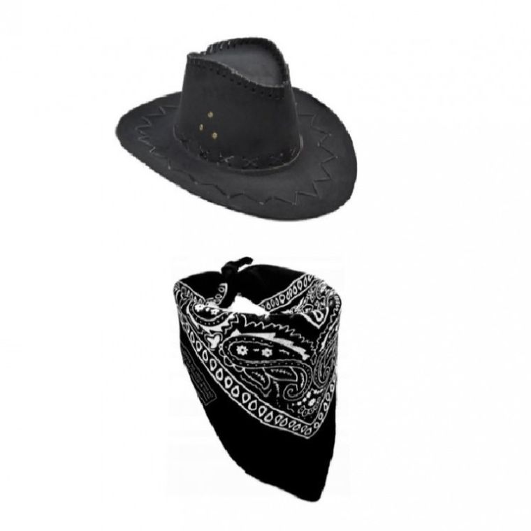 Zestaw kowboja, bandanka z kapeluszem