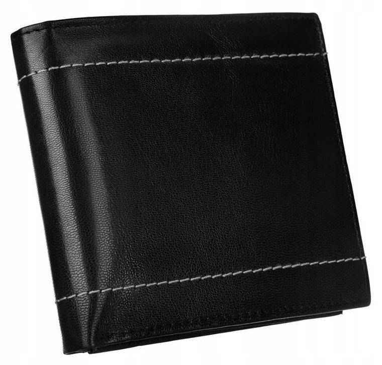 Zestaw: Portfel, Etui na karty, Brelok, czarny, skórzany, Cavaldi