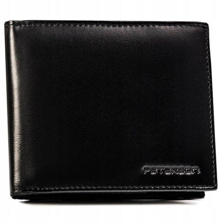 Zestaw prezentowy: Portfel, Brelok, czarny, skórzany, Peterson