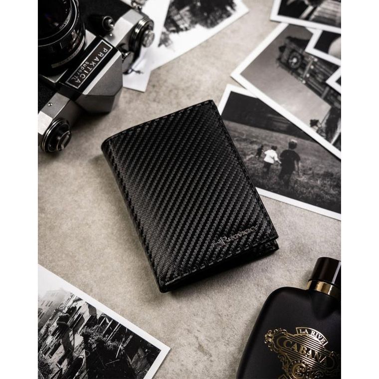 Zestaw prezentowy: Portfel, Brelok, czarny, skórzany, Rovicky