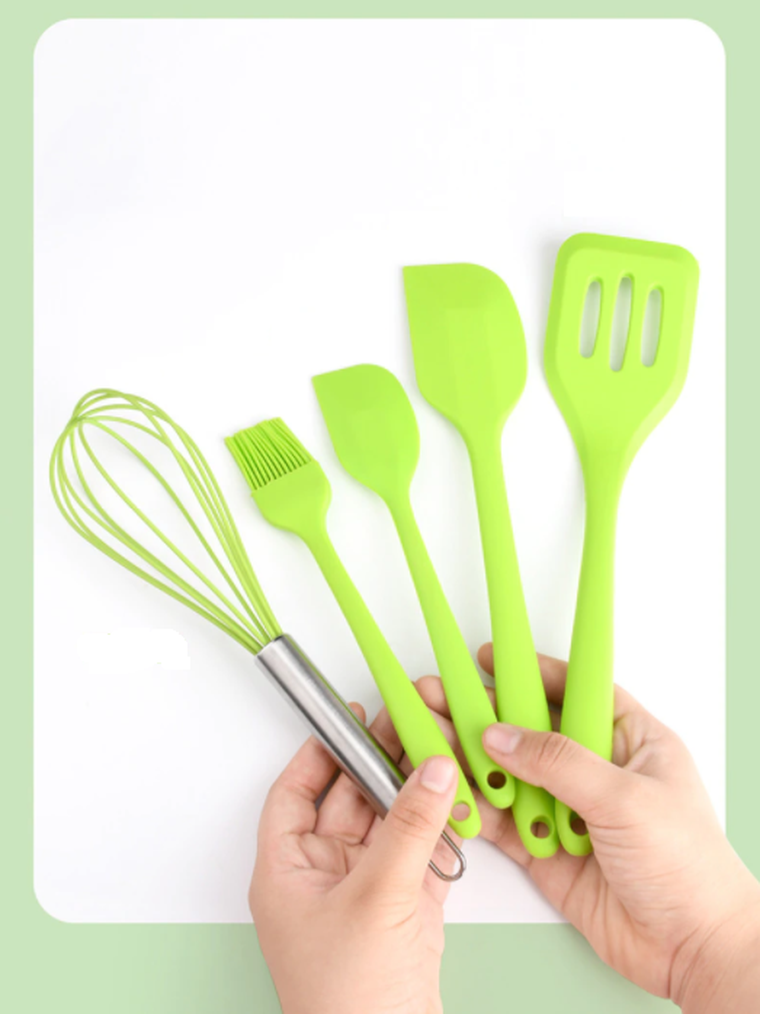 Zestaw przyborów kuchennych, 5 elementów, zielony