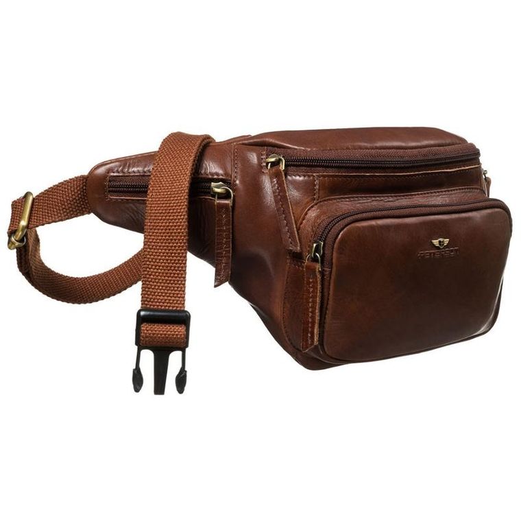 Zestaw, Saszetka na biodro, nerka, Etui na klucze, brązowy, skórzany, Peterson