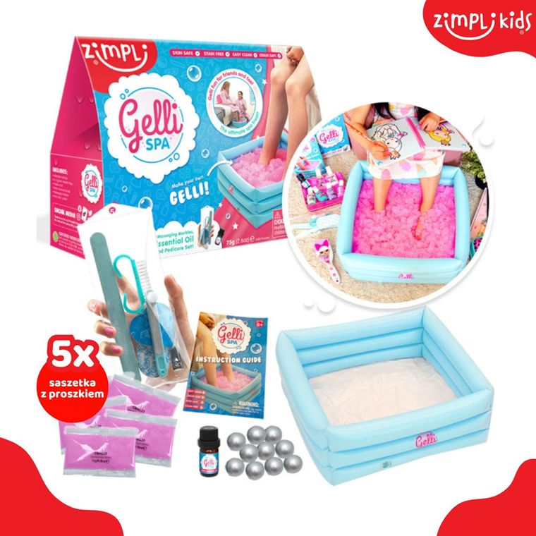 Zimpli Kids, Gelli Spa, domowe spa dla stóp z miską, przybornikiem i galaretką