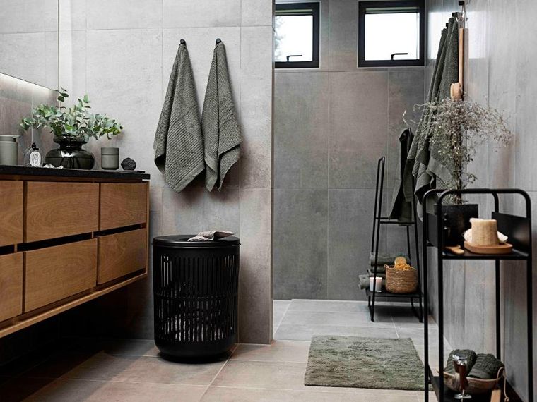 Zone Denmark, dywanik łazienkowy, 50-80 cm Tiles Olive Green
