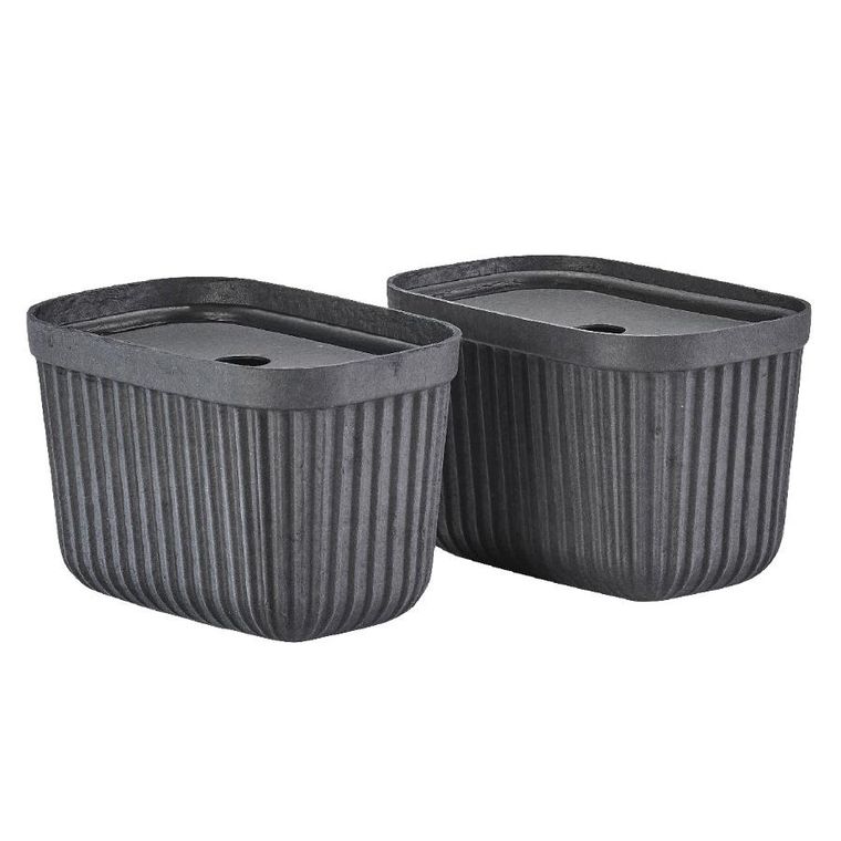 Zone Denmark, Pulp, pudełka do przechowywania, black, 15-23-15 cm, 2 szt.