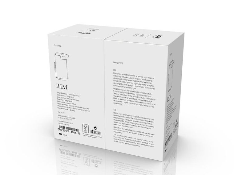 Zone Denmark, Rim, dozownik do mydła ścienny, black