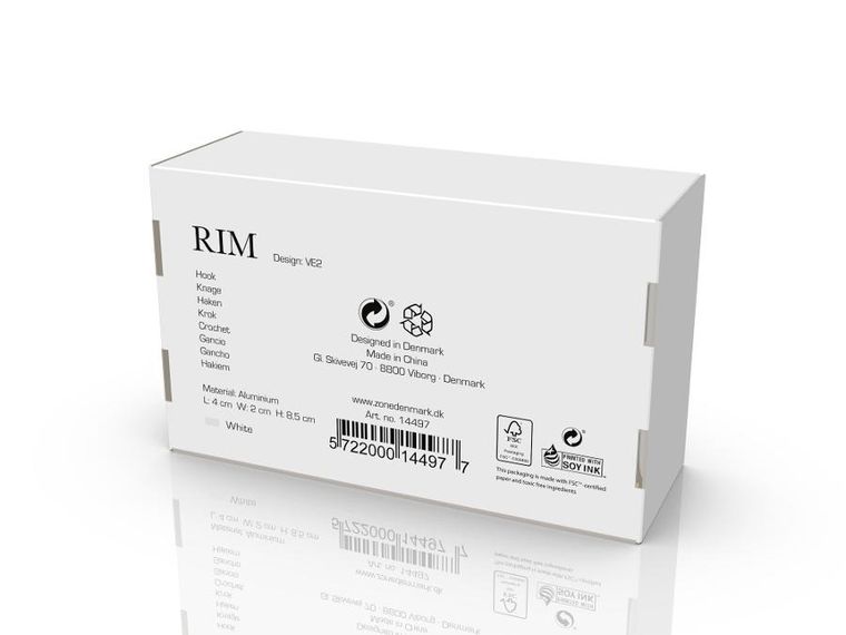 Zone Denmark, Rim, haczyk ścienny pojedynczy, white